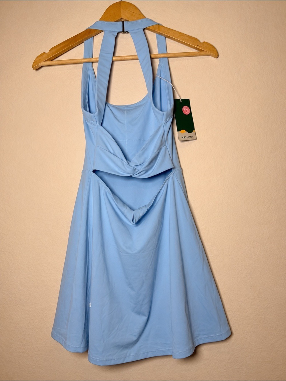 Halara Active Dress Light Blue XS SoftlyZero Airy Backless Twisted - Picture 4 of 13